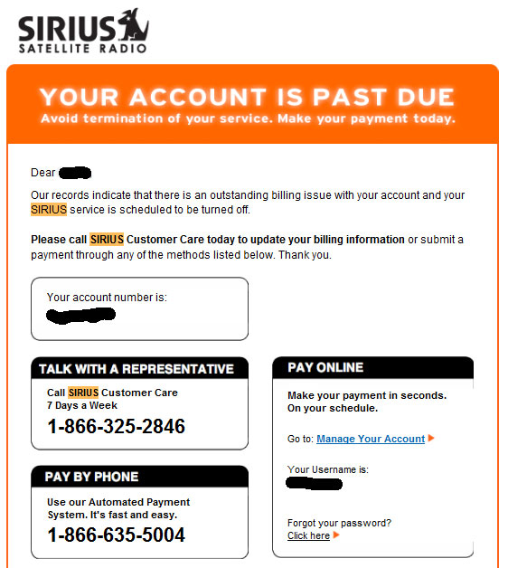 Sirius Email Scam